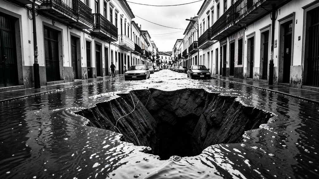 Santo Domingo cierra avenida Esmeraldas por socavón tras lluvias intensas