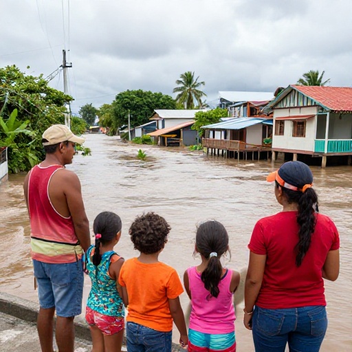 Familias de Manta viven con temor ante ríos desbordados por El Niño
