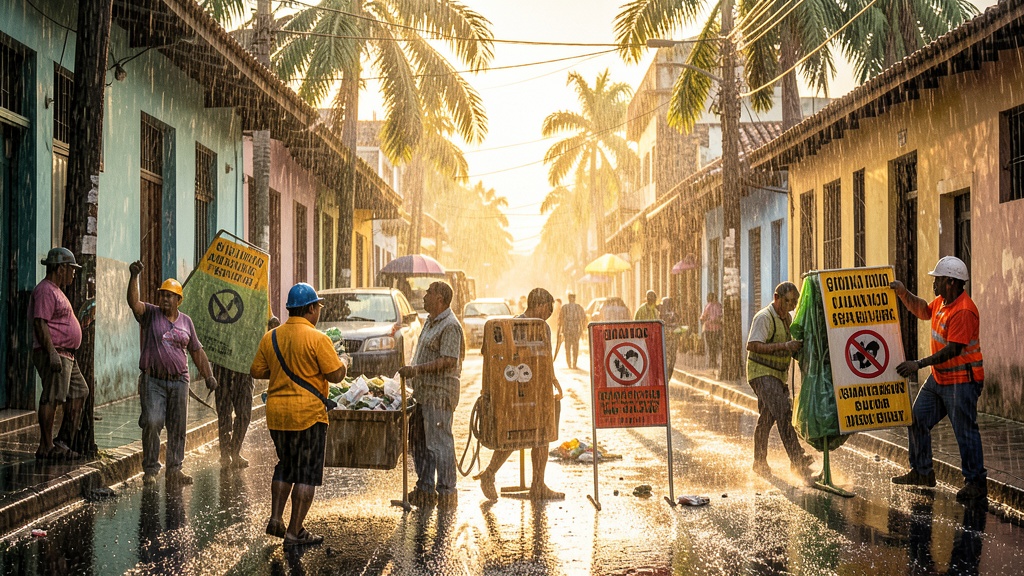 Instalan letreros de recolección en Guayaquil para mitigar riesgos por lluvias