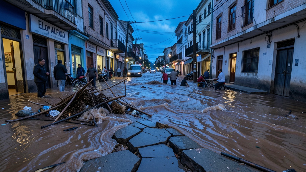 Desborde del río Onzole inunda comunidades en Eloy Alfaro, Esmeraldas