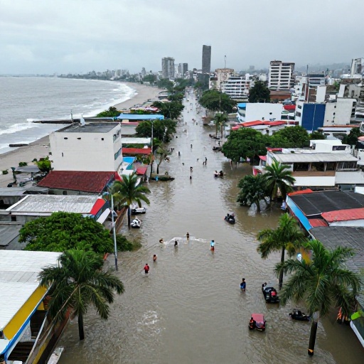 Inundaciones por lluvias y marea alta afectan sectores de Guayaquil