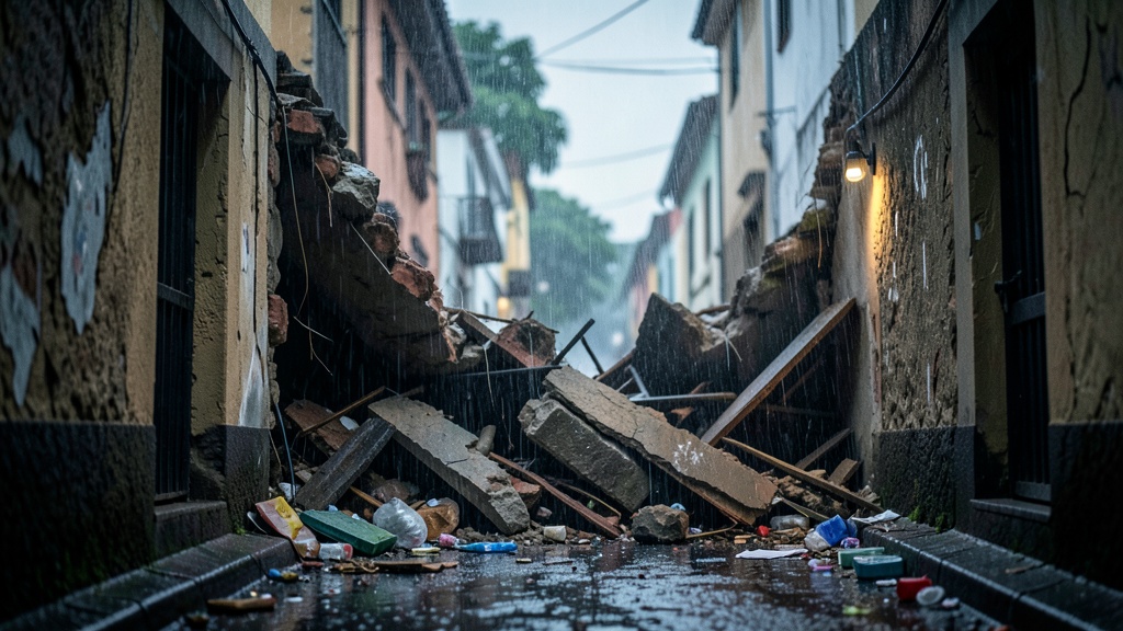 Peatón resulta herido por caída de escombros en Puerto Santa Ana