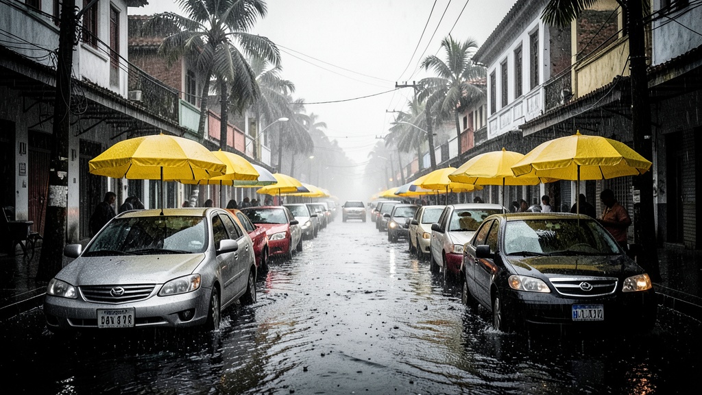 Intensas lluvias dejan 17 zonas afectadas y vehículos varados en Guayaquil