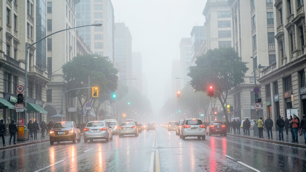 Lluvia y neblina afectan el tránsito en Quito este lunes 12 de octubre