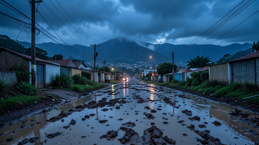 Desborde de quebrada en el sur de Quito tras lluvias intensas
