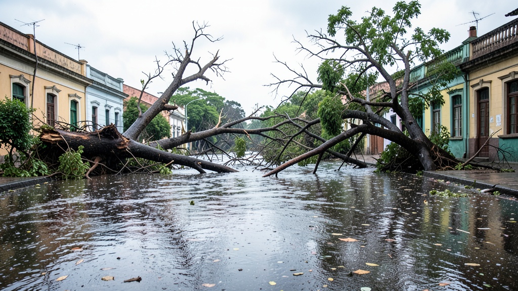 Lluvias intensas en Guayaquil colapsan vialidad y dejan caída de árboles
