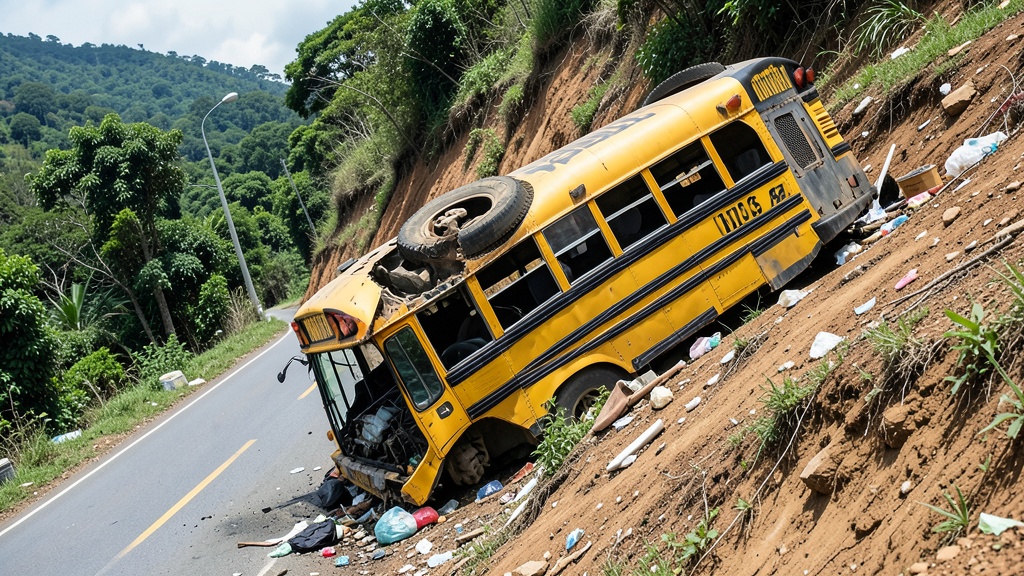 17 heridos por caída de bus al precipicio en vía a la Costa