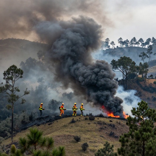Gestión de Riesgos reporta 13 incendios forestales activos y alerta máxima