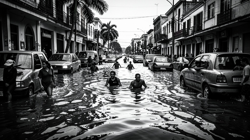 Inundaciones en ocho sectores de Guayaquil por lluvias intensas
