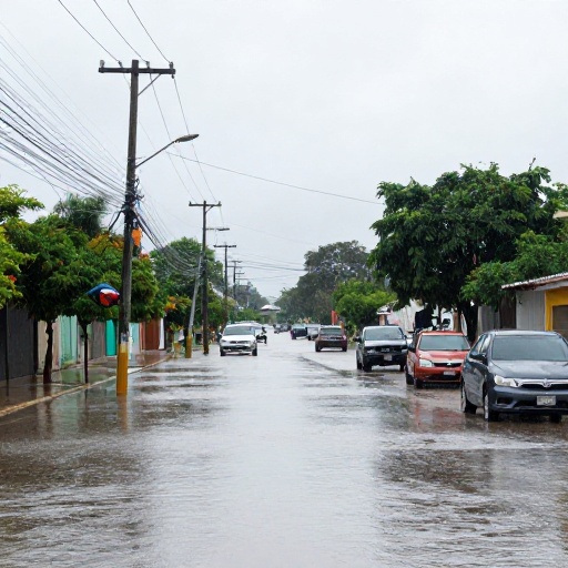 Fuertes lluvias inundan calles del norte de Guayaquil y provocan cortes de energía