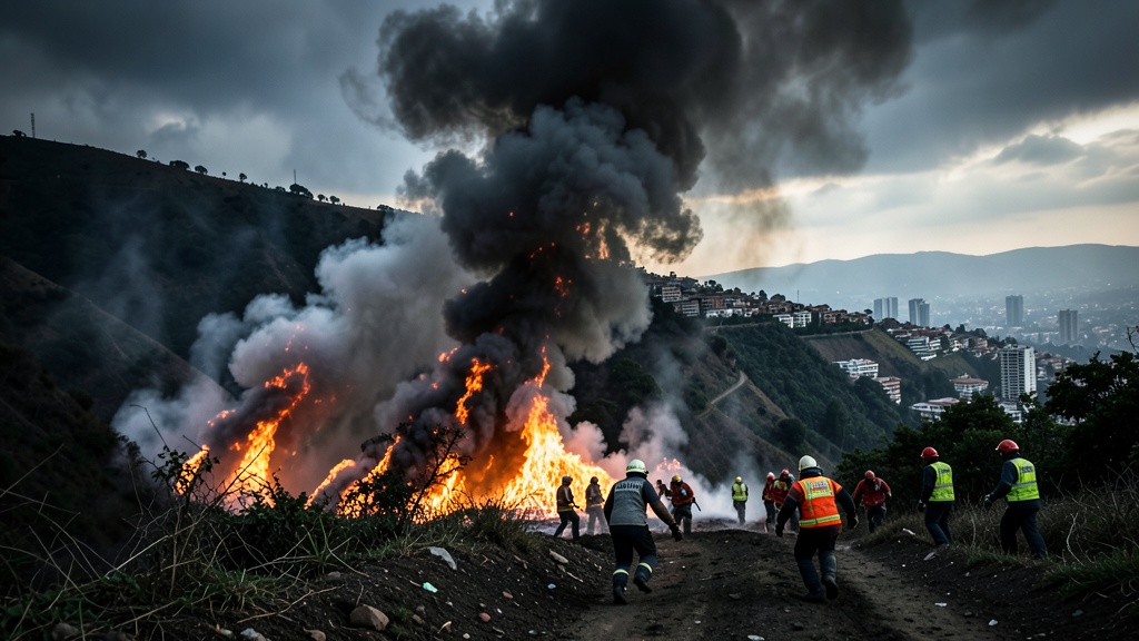Incendio forestal en La Bota moviliza a equipos de emergencia en Quito Norte