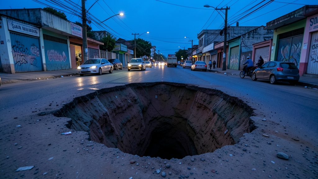 Colapso de alcantarilla en San Miguel de Los Bancos deja socavón y vía cerrada