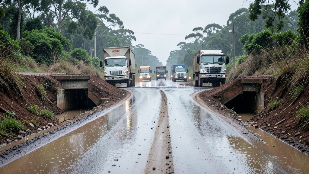 Cierre de la carretera San Bernabé por colapso de alcantarilla en Los Bancos