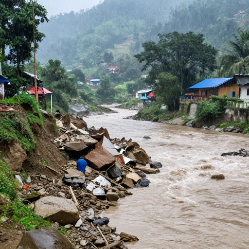 Alerta por deslave en Nepal amenaza con desbordar río