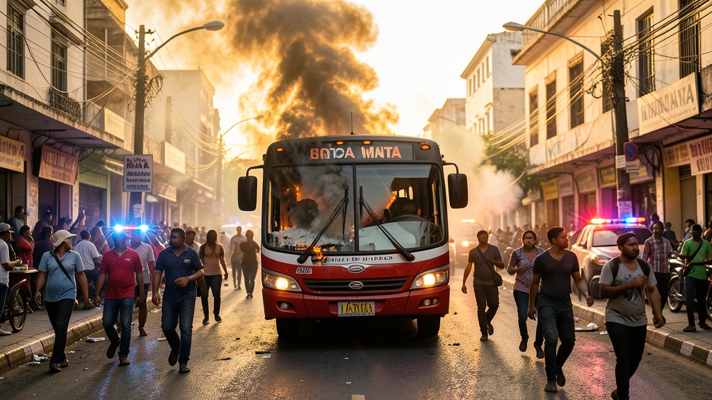 Incendio de bus urbano en Manta: pasajeros evacuados y cero heridos