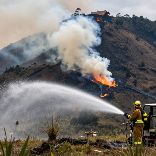 Incendio forestal en Cerro Casitagua sigue activo con operaciones de extinción