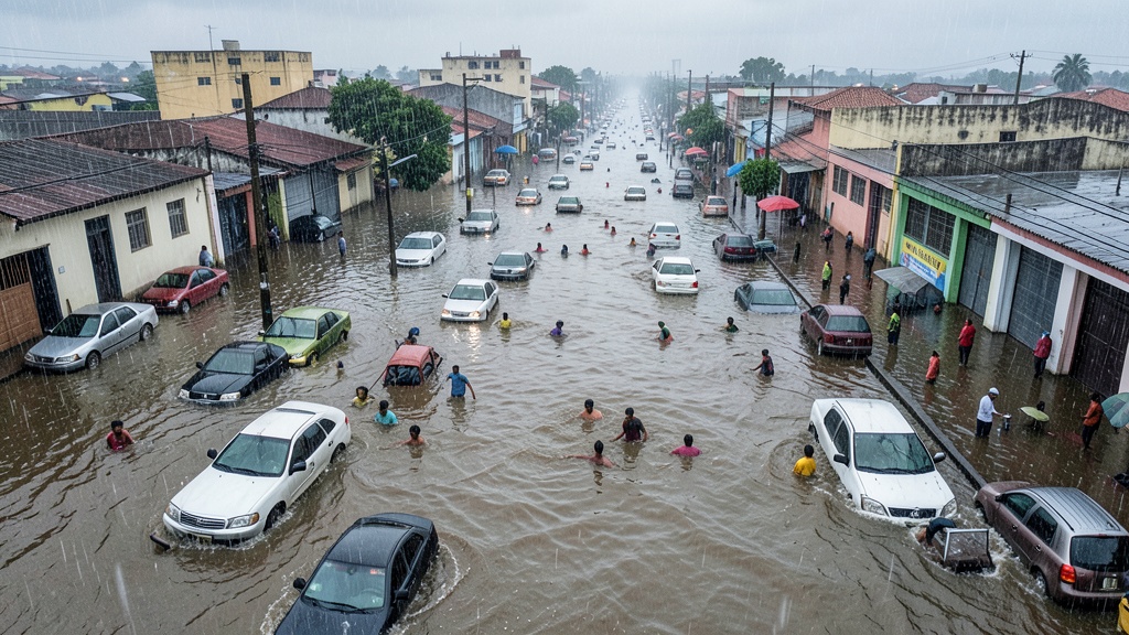 Marea alta acumula agua en sectores de Guayaquil