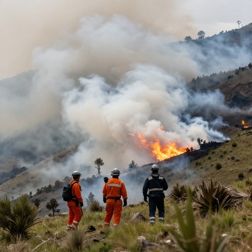 Incendio forestal en La Bota moviliza a equipos de emergencia en el norte de Quito
