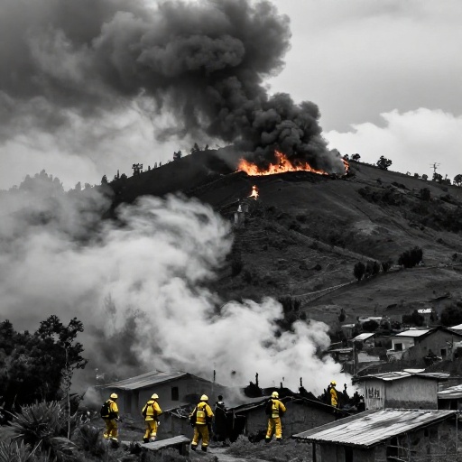 Incendios forestales amenazan viviendas en Quito y movilizan a bomberos