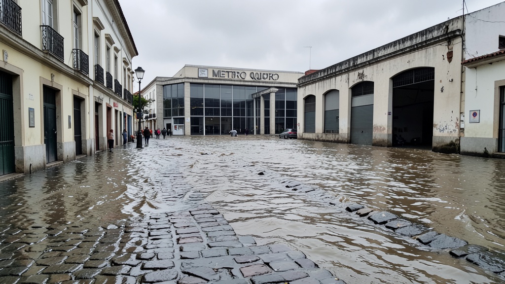 Fuertes lluvias en Quito inundaron vías y la estación El Labrador del Metro