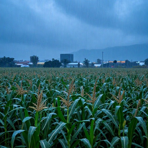 Lluvias y vientos dañan 1.000 hectáreas de maíz en Los Ríos