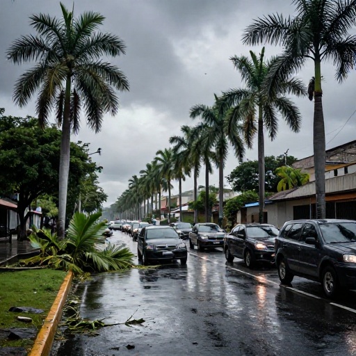 Fuertes lluvias en Guayaquil causan caída de árboles y congestión vial
