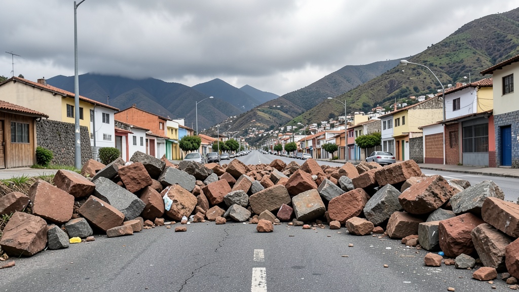 Av. Panamericana Norte cerrada por derrumbe en Quito tras aguacero del 4 de octubre