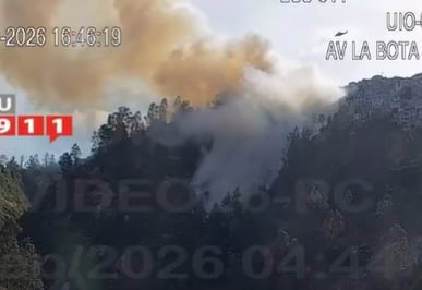 Incendio forestal en La Bota moviliza a equipos de emergencia en Quito Norte
